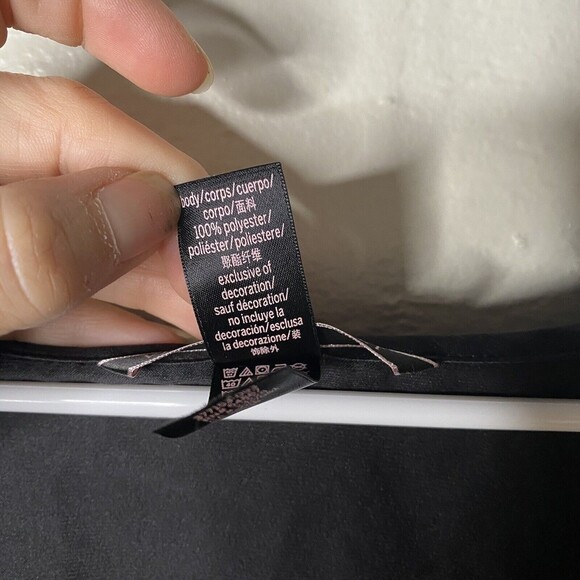 Victoria Secret kimono Black Satin Robe WRAP One Size - Picture 4 of 6